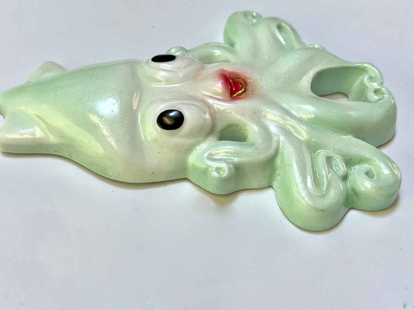 Retro Style Chalkware Octopus & Squid Wall Art Plaques, Kitschy Retro style Anthropomorphic Fish