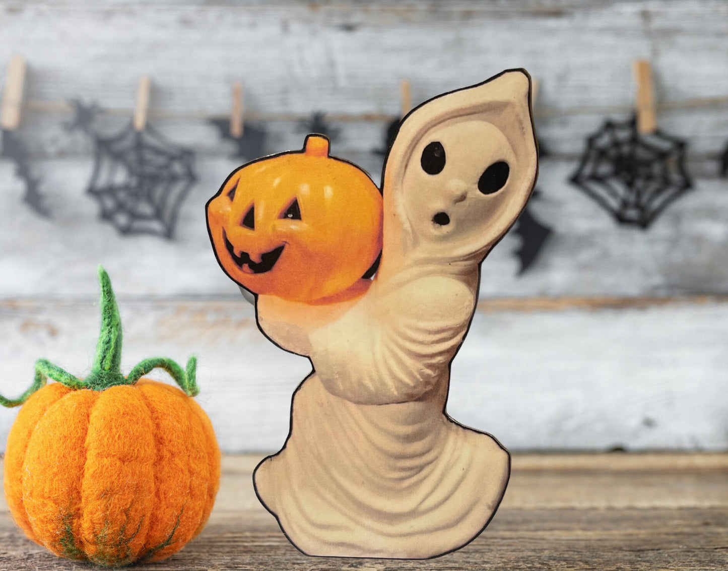 Halloween Ghost & Pumpkin Dummy Board Set – Vintage Style