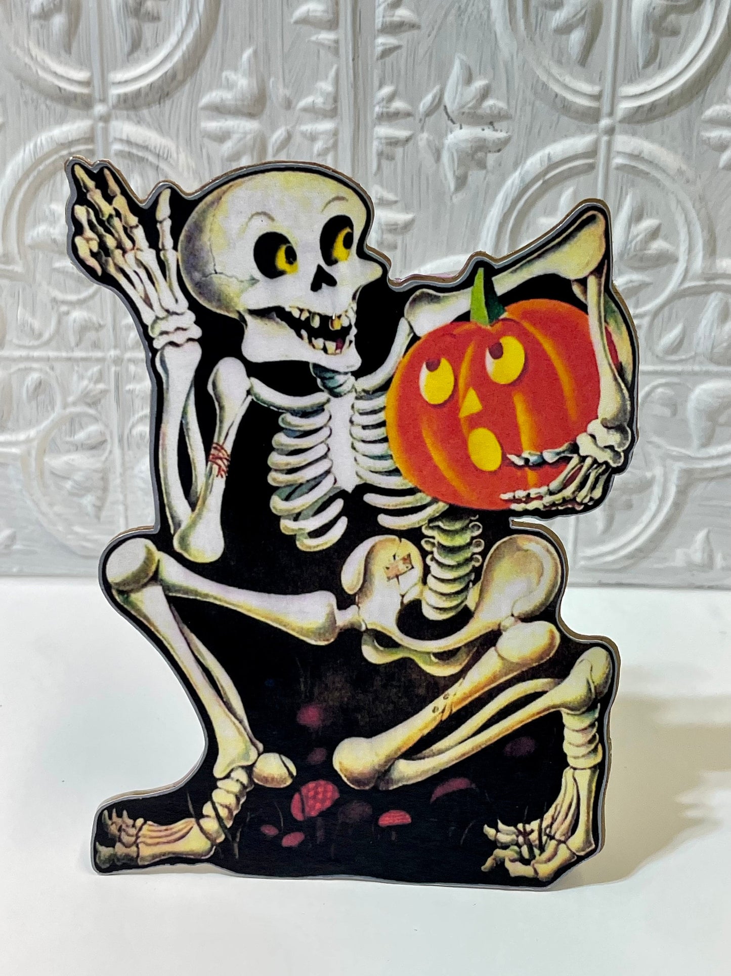 Retro Halloween Die Cut Dummy Board Standee, Halloween Table Top Decor or Fall Tiered Tray