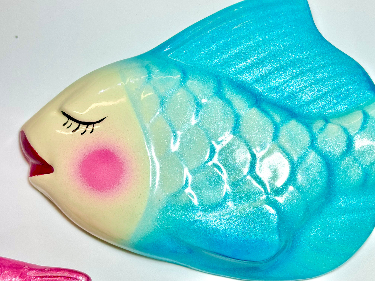 Retro Style Chalkware Fish Wall Art Plaques For Bathroom or Beach House, Great Mid Century Style Decor (Copy)