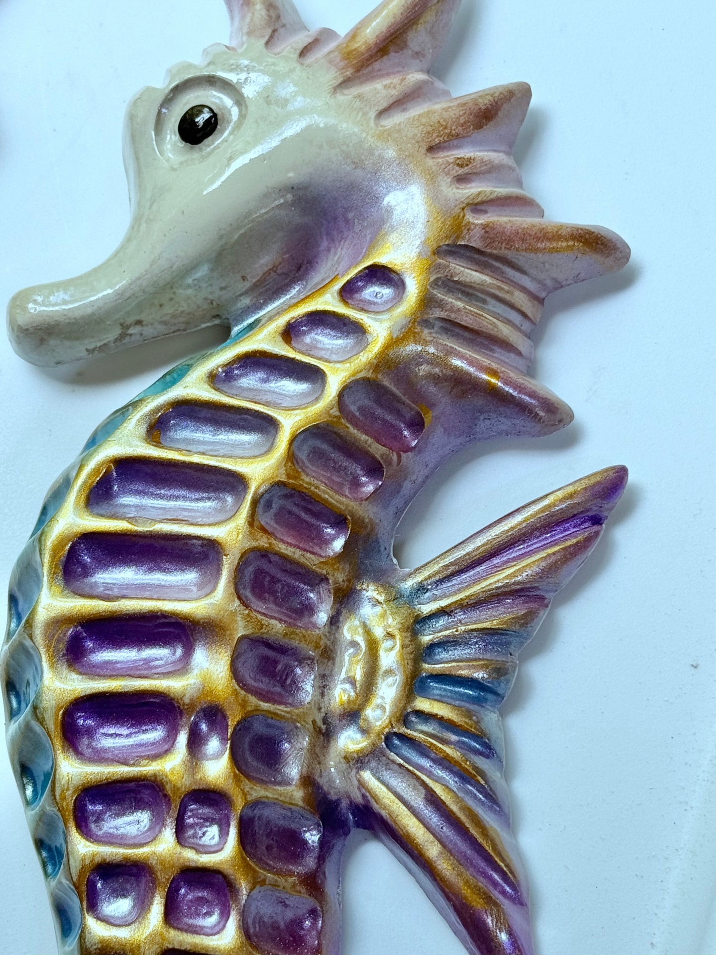 Large Pair of Mid-Century Style Chalkware Seahorses, Great Vintage Look!
