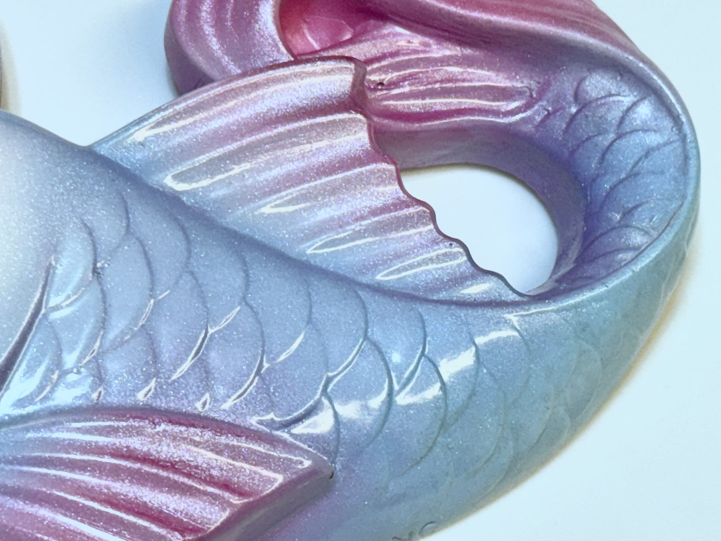 Pink & Purple Vintage Style Chalkware Goldfish/ Koi Wall Plaque set w/ Bubbles, Kitschy Mid Century Look, Goldfish KOI (Copy)