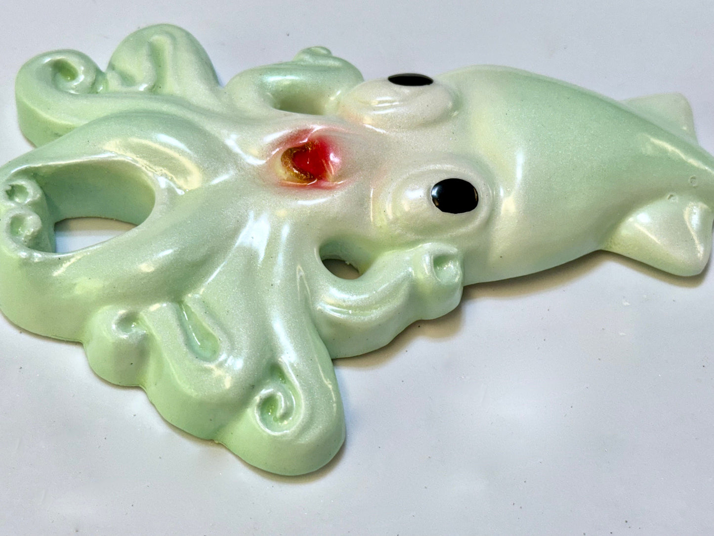 Retro Style Chalkware Octopus & Squid Wall Art Plaques, Kitschy Retro style Anthropomorphic Fish