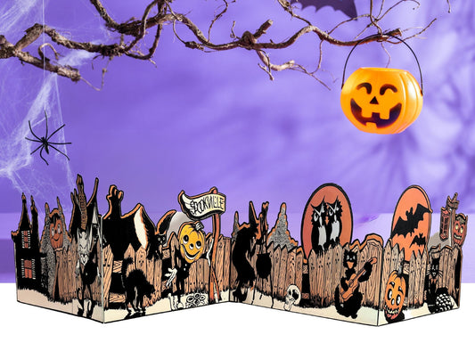 Vintage Halloween Decoration for Mantle/ Table, Unique Halloween Garland, Whimsigoth, Dark Academia, Goblincore, Macabre Decor,