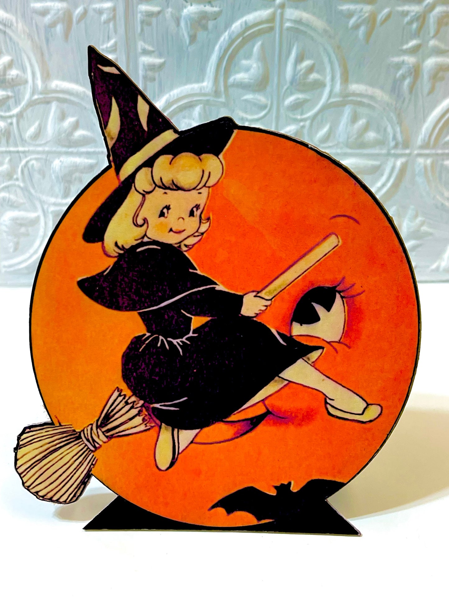 Retro Halloween Die Cut Dummy Board Standee, Halloween Table Top Decor or Fall Tiered Tray