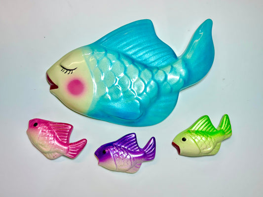 Retro Style Chalkware Fish Wall Art Plaques For Bathroom or Beach House, Great Mid Century Style Decor (Copy)