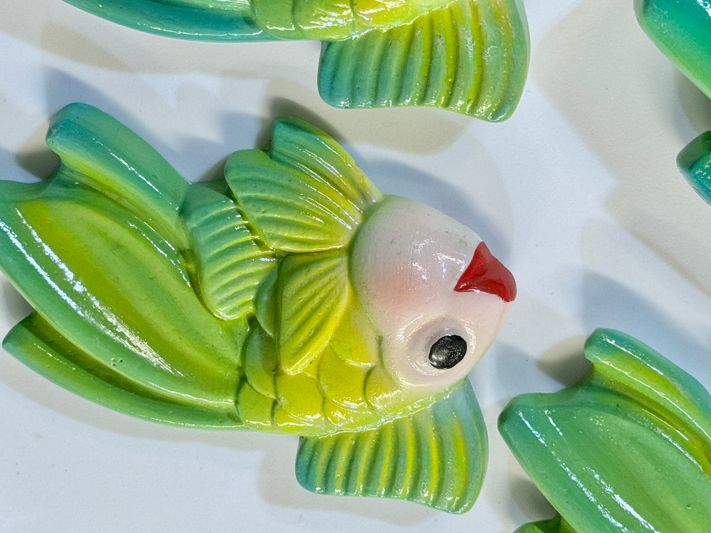 Anthropomorphic Mom & Baby  Mid Century Style Chalkware Fish Wall Plaques-- Great  For Bathroom or Beach House. Super Mid Century Style Decor