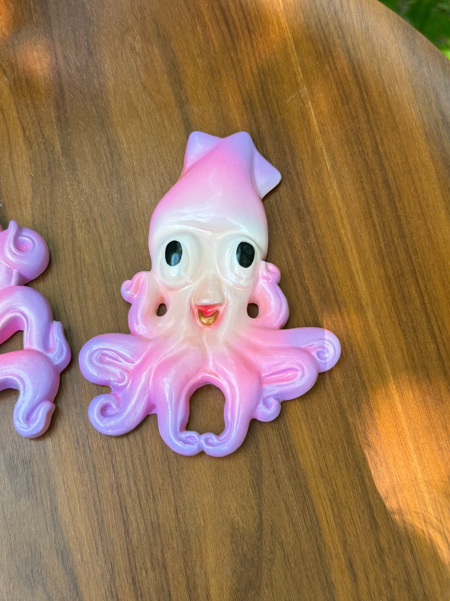 Retro Style Chalkware Octopus & Squid Wall Art Plaques,  Kitschy Retro style Anthropomorphic Fish Wall Art (Copy)