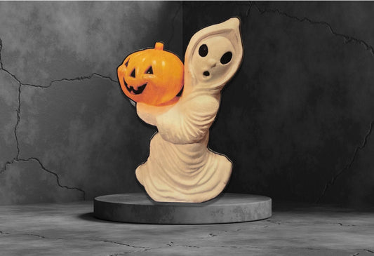 Halloween Ghost & Pumpkin Figurine Dummy Board Standee, Fall Mantle Decor, Halloween Bookshelf Decor, Ghost Decoration, Cute Ghost Decor