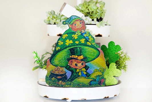 St. Patricks Day Decoration, Leprechaun Dummy Board Standee Shelf Decor